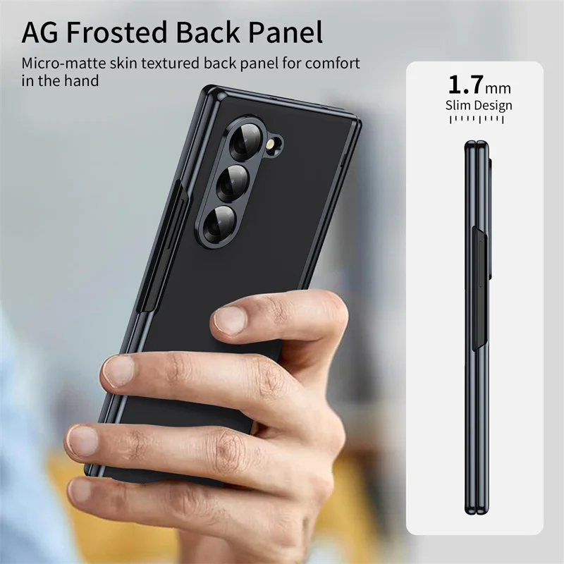 Plating Hard Shell Hinge Protection Phone Case for Samsung Galaxy Z Fold 6 5 4 3 7 5G Full Package Steel Film Protective Cover