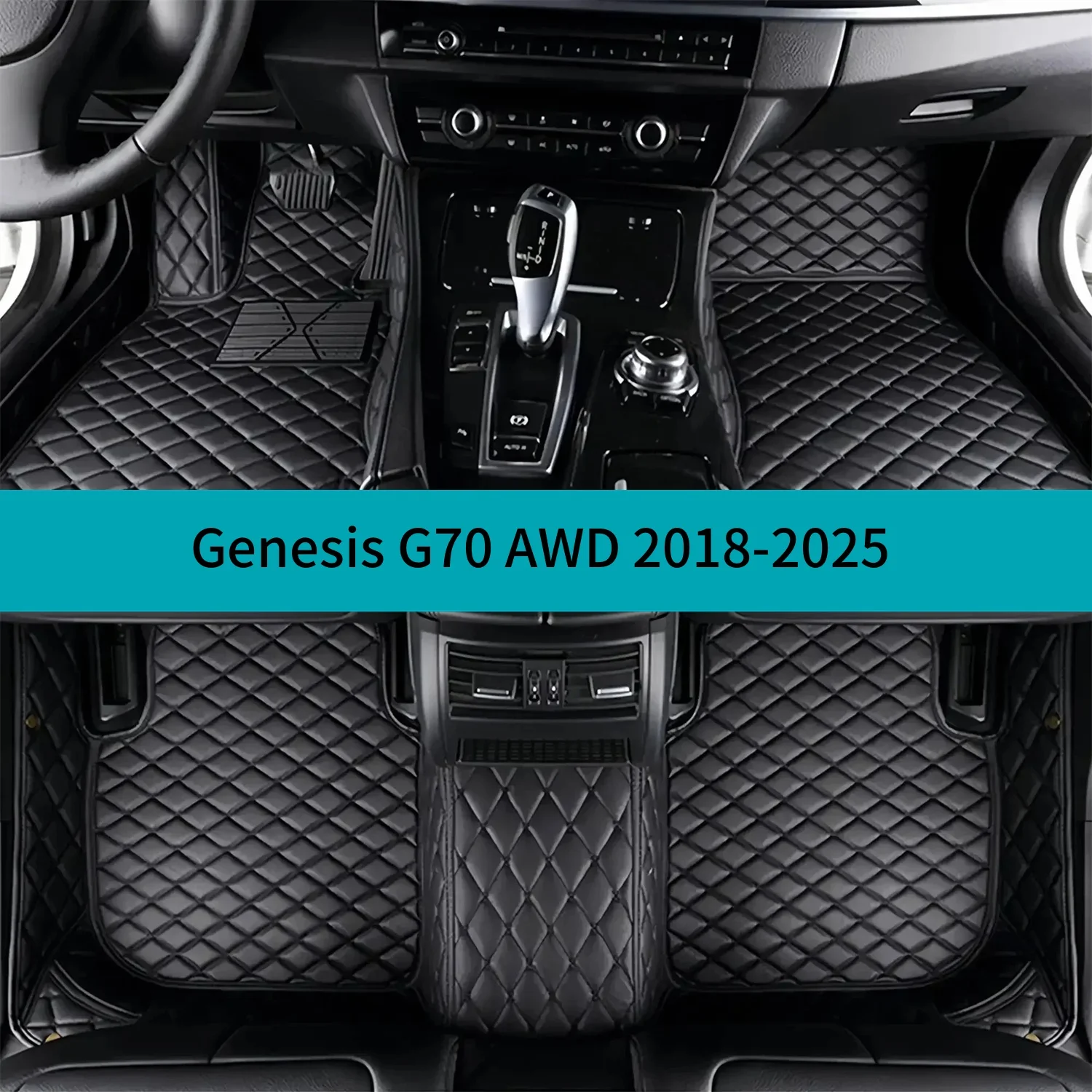 

Полный комплект автомобильных ковриков для Genesis G70 AWD 2018-2025, роскошные кожаные коврики для автомобилей, коврики, автомобильные аксессуары