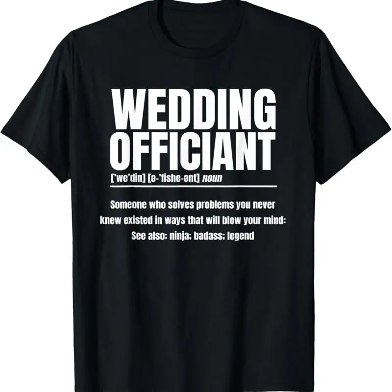 Wedding Officiant Noun Marriage Commissioner Civil Celebrant T Shirt