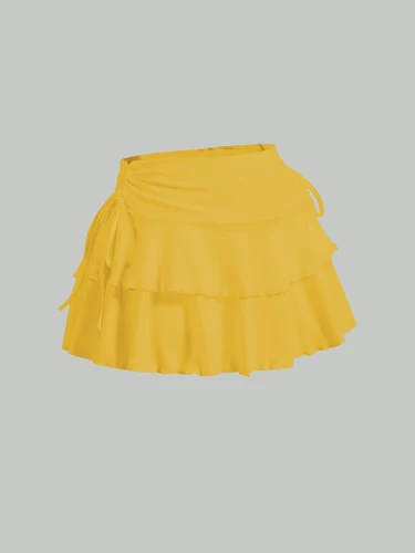 Imagen 2 del producto Faldas cortas de mujer europea y americana para primavera, verano y otoño, medias faldas informales y de moda de seda de leche