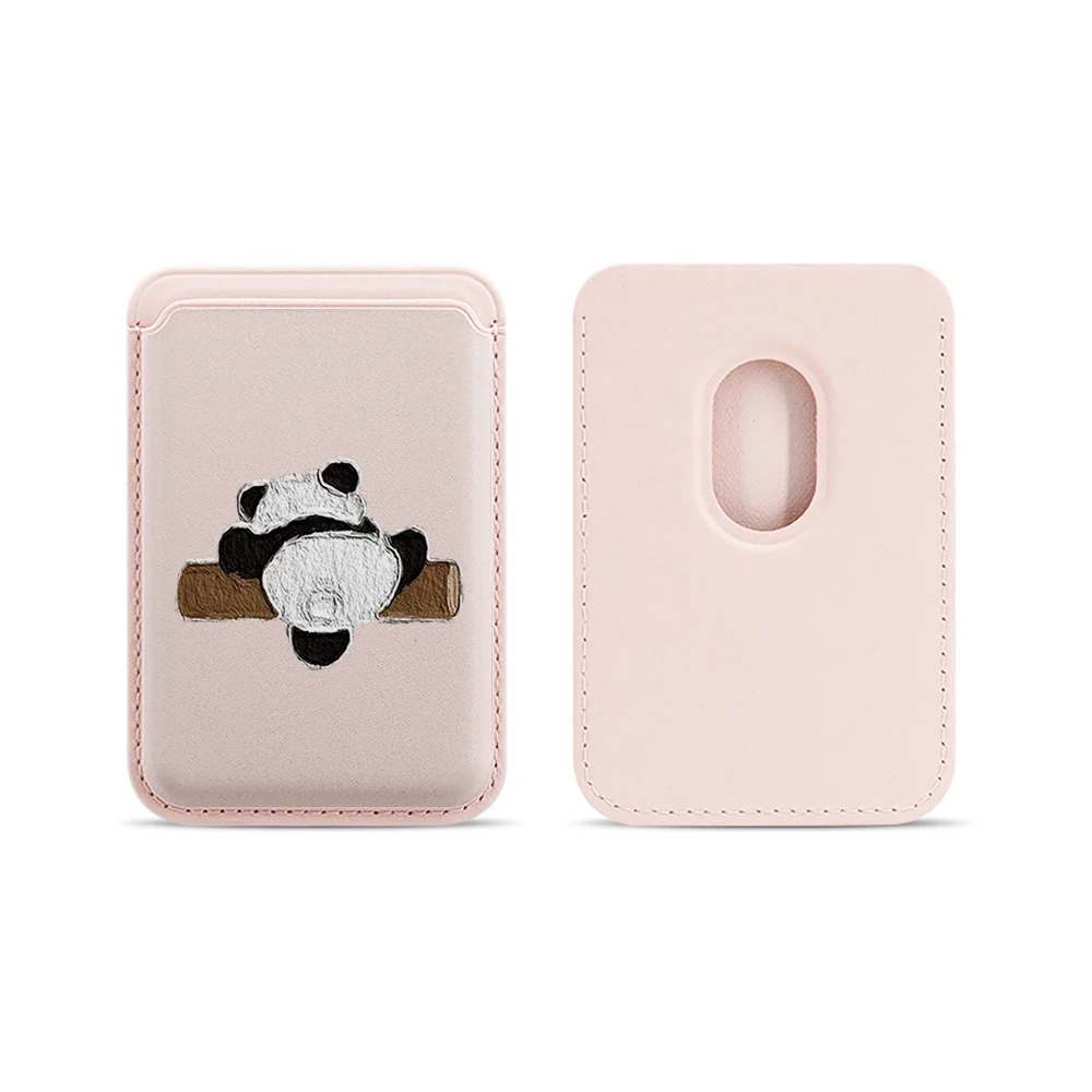 Niedliche Panda-Leder-Kartenhülle für Magnetische Hüllen, Geeignet für alle iPhones, für Magsafe-Kartenhalter, Handy-Rückentasche – Detail 16