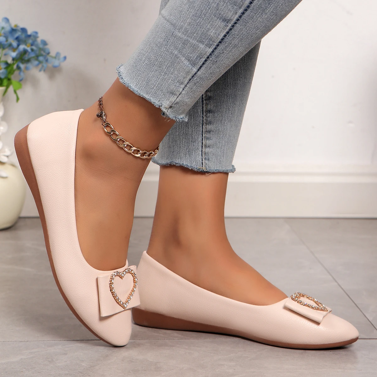 Woman Flats Spring Autumn Ballets Pointed Toe Loafers Shoes Slip on Office Patent Leather Shoes Women Fashion Mary Jane Shoes