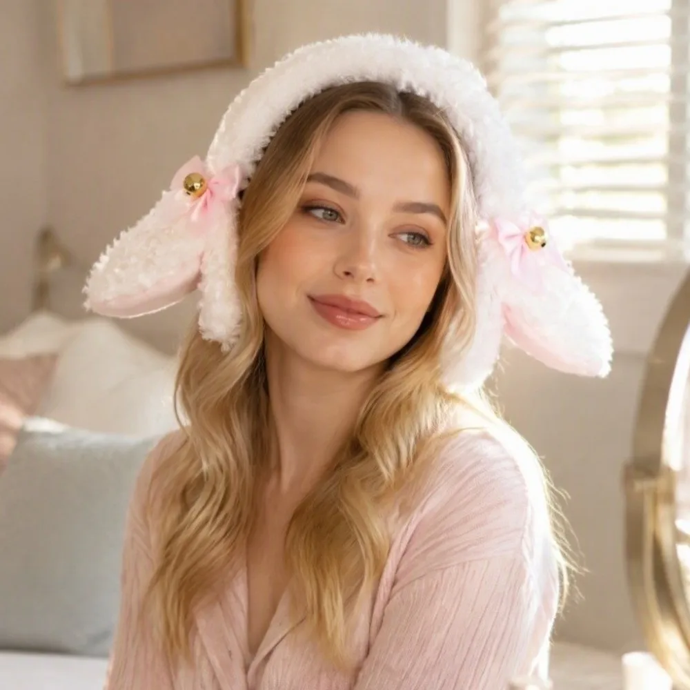 Comfortable Wear Cute Sheep Horn Hair Band Soft Sweet Goat Ears Headband Plush Creative Lamb Cosplay Tail Photo Props