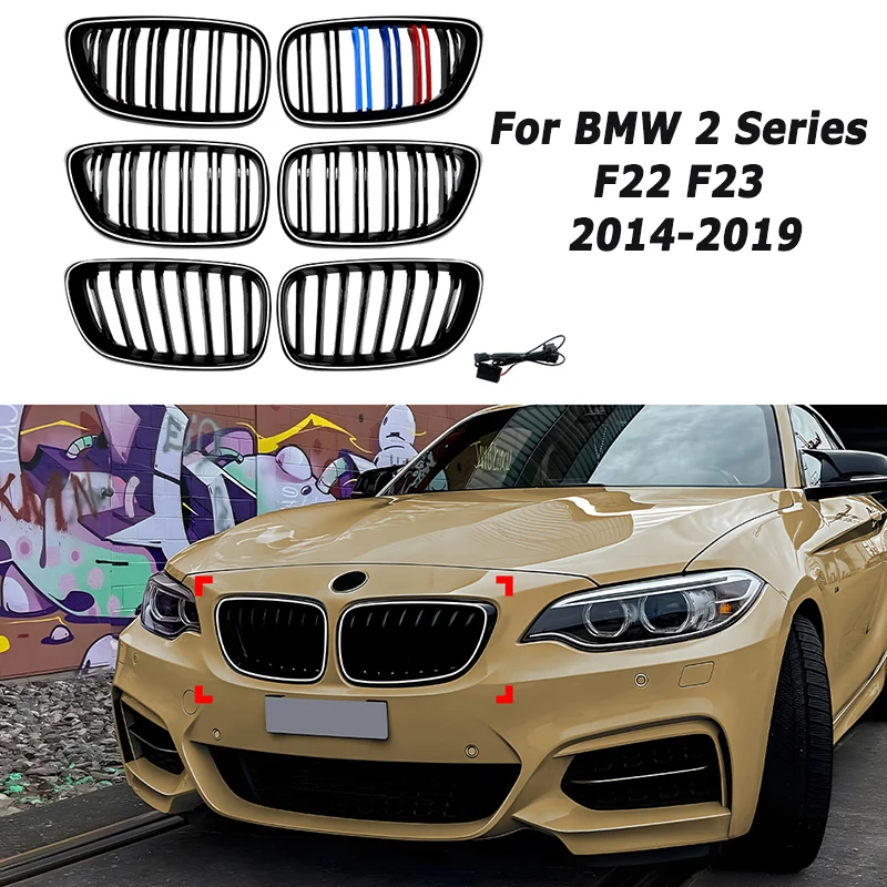 

Car Front Grille for BMW 2 Series F22 F23 2014-2019 Led Exterior Tuning Radiator Air Intake Kidney Car Accessories Aftermarket