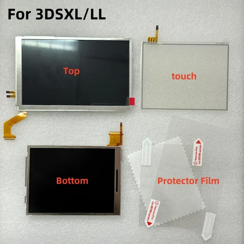 Original New for Nintendo 3DSXL 3DSLL Top Upper Lower Bottom LCD Display Screen Touch Screen Digitizer Glass Volume Camera Flex