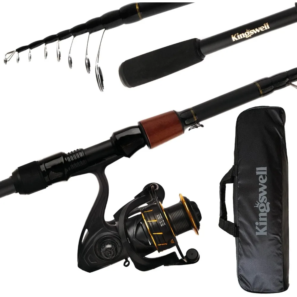 

Telescopic Fishing Rod and Reel Combo, Premium Graphite Carbon Collapsible Fishing Pole with Spinning Reel