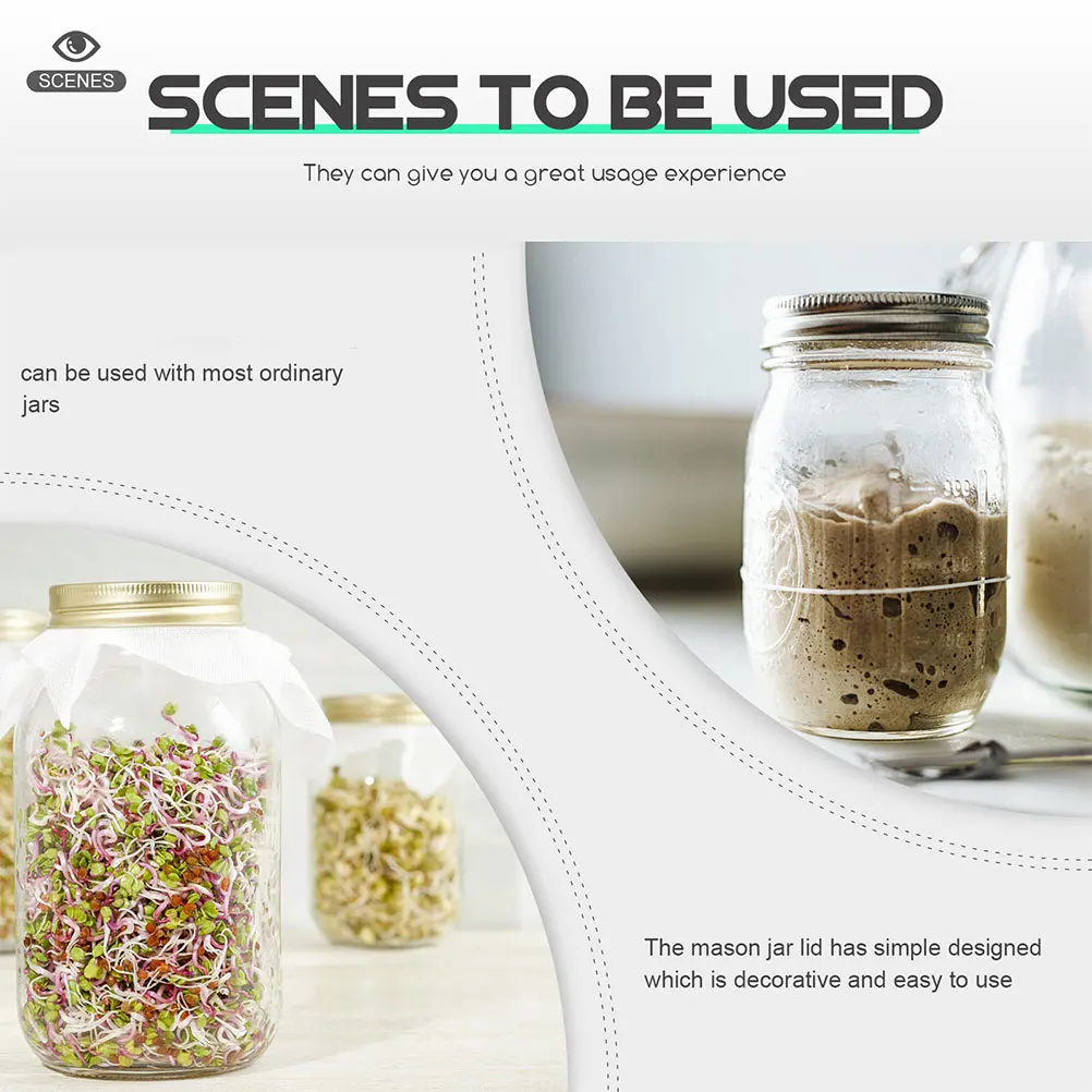 

12Pcs Jar Lids with Straw Hole Reusable Mason Jar Metal Covers Leak Proof Sealing Lid for Drink Bottle Tops Cup Lids