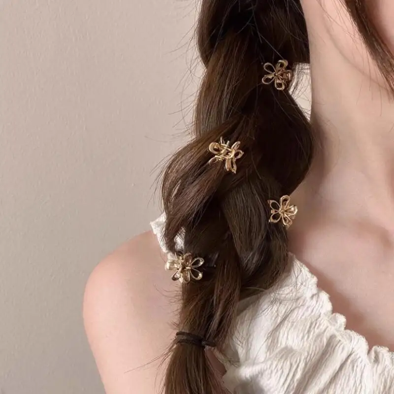 10pcs Mini Metal Hair Claw Clip Gold Silver Flower Butterfly Small Shark Clips Ins Korean Headwear For Women Hair Accessories view 4