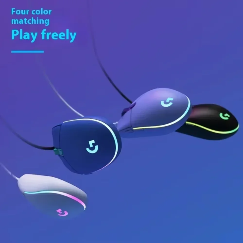 لوجيتك G102 ماوس ألعاب سلكي مريح ماوس بصري 8000 ديسيبل متوحد الخواص LED تخصيص 6 أزرار لملحقات ألعاب الكمبيوتر