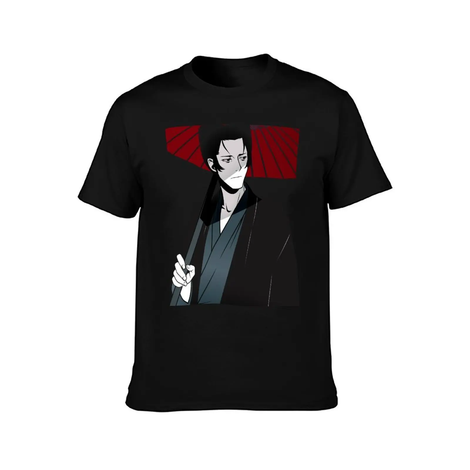 Kaiki Deishuu Holding Umbrella T-Shirt Minimalist Casual Short Sleeve Top