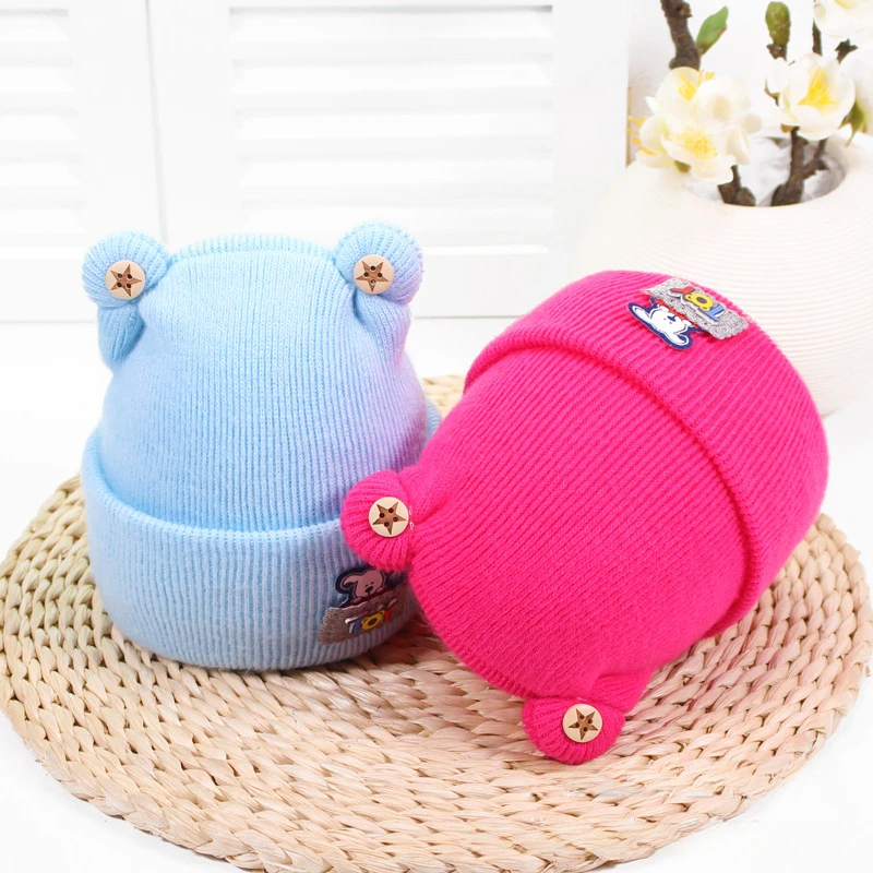 Newborn Girl&Boy Hats Baby Soft Warm Crochet Knit Cartoon Beanie Cap Cute Baby Hats Winter for 0-6 Months Baby