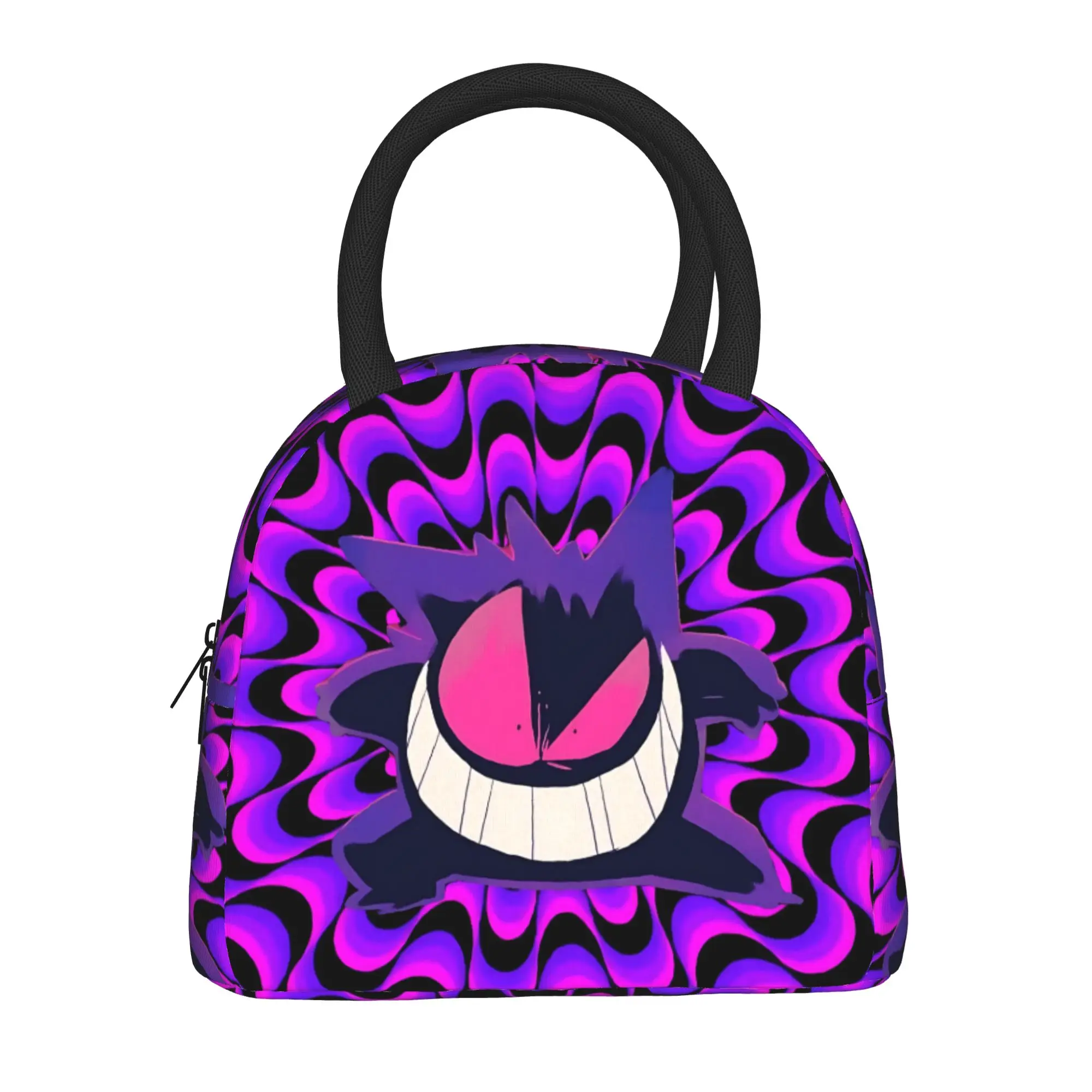 Pokemon Halloween Gengar Handbag Insulated Lunch Bag Insulation Bento Pack Rice Bag  bolsa Student Bento Lunch Handbag