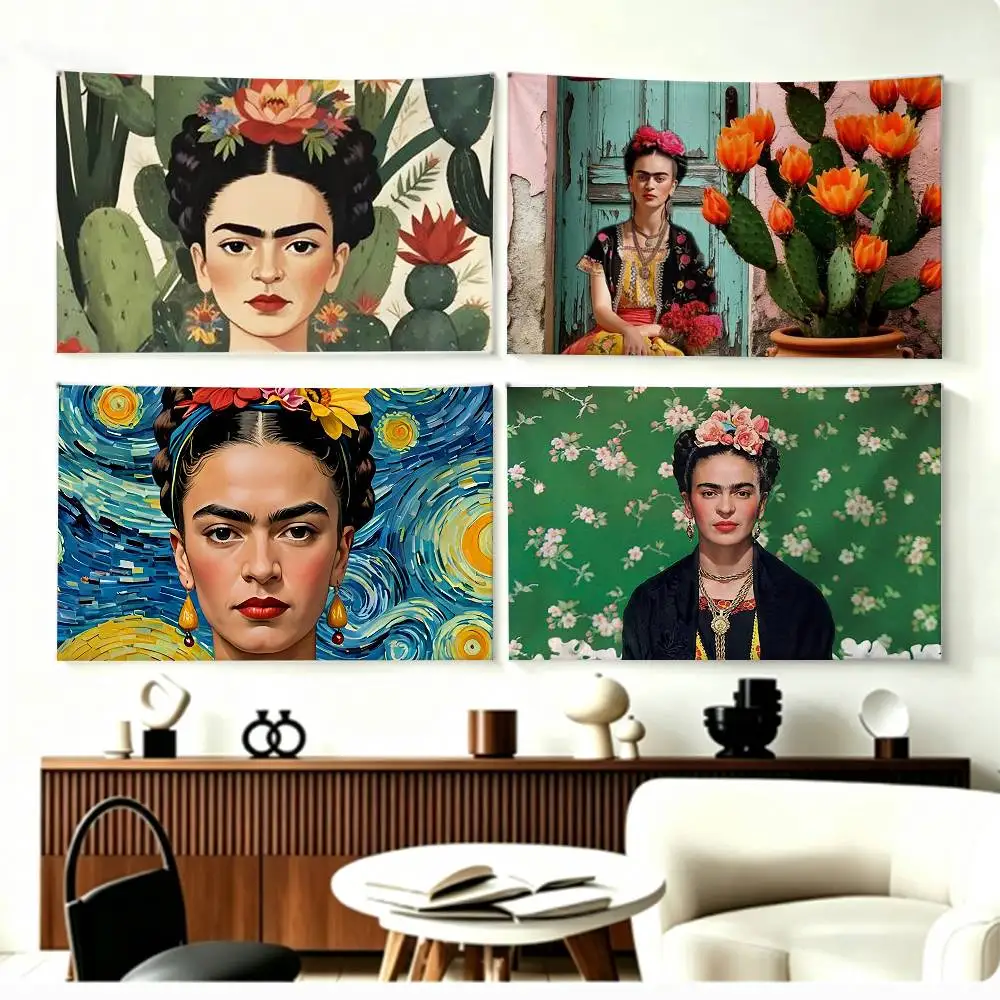

Artist iconic F-Frida K-Kahlo Flags Wall Hanging Background Art Banner for Bedroom Home Outdoor Decor