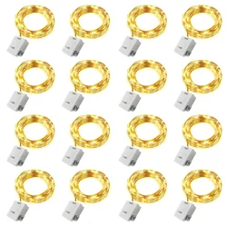 20 Pack String Fairy Lights 20Led 2M Silver Copper Wire Battery Powered Decorations Lights For Wedding Party Christmas Decor