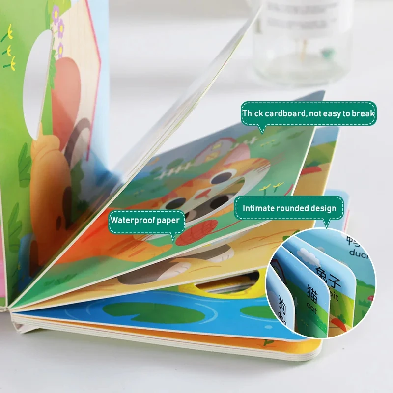 Fun Cave Book Baby Early Education Baby Puzzle Tear Hard Cognitive Picture Book 3D Flip Pull Mechanism Book