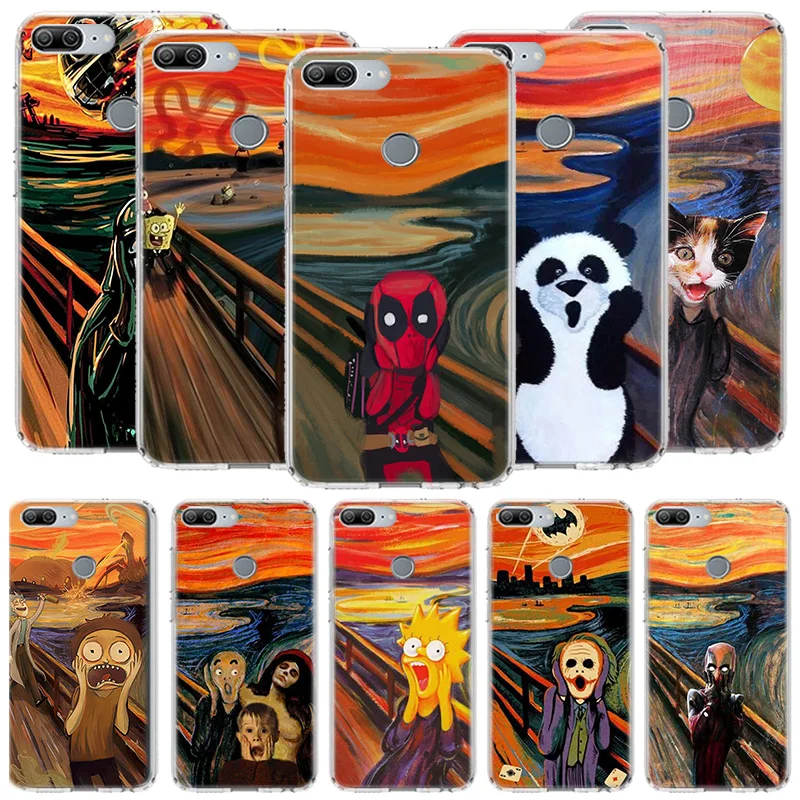 Scream by Munch Cat Phone Case For Huawei Y5 Y6 Y7 Y9 P Smart Z 2021 Honor 50 20 Pro 9X 10i 9 Lite 8A 8S 8X 7S 7X 7A Cover Patte