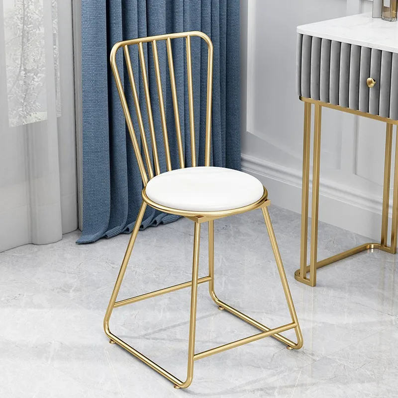 Room Nordic wrought iron back makeup desk chair Modern simple girly heart chair Internet celebrity bedroom makeup chair