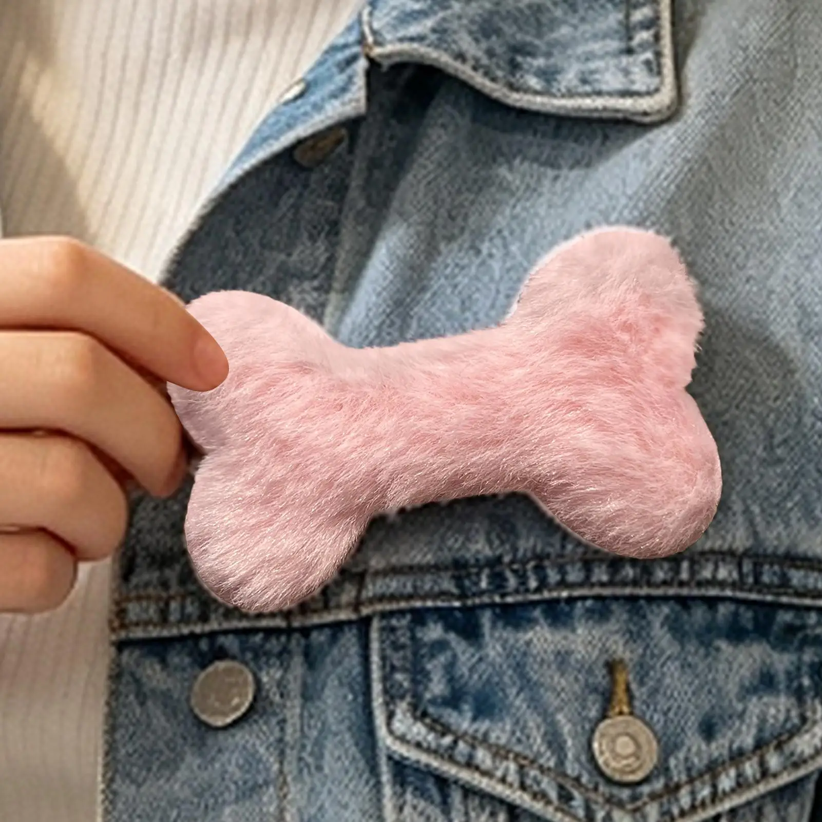 Plush Dog Bone Shoe Clips, DIY Cute Sneaker Accessories & Brooch Pins For Backpacks, Decorative Charms For Shoes, Bags & Caps