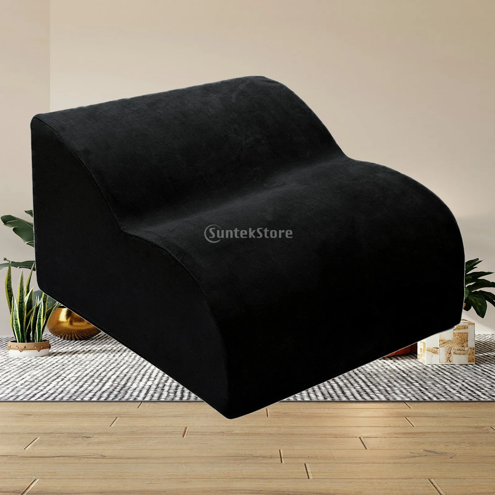 Footrest Cushion High-Density Footstool with Anti-Slip Bottom Foot Stool