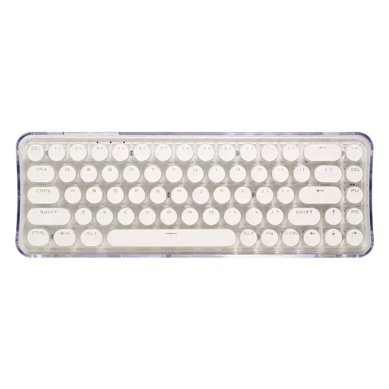 

Transparent hot-swappable mechanical keyboard three-mode 2.4G wireless Bluetooth customized crystal keyboard high value