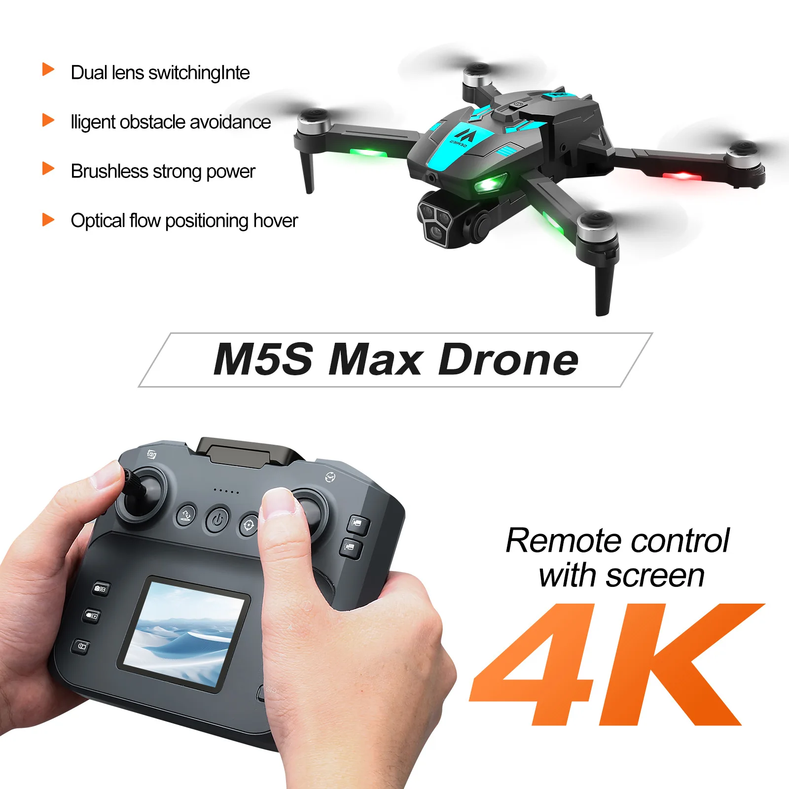 M5S Screen RC Drone Spare Parts Battery/Propeller For M5S MAX RC Drone M5S Dron Battery Blades accessory M5S 3.7V 1800MAH