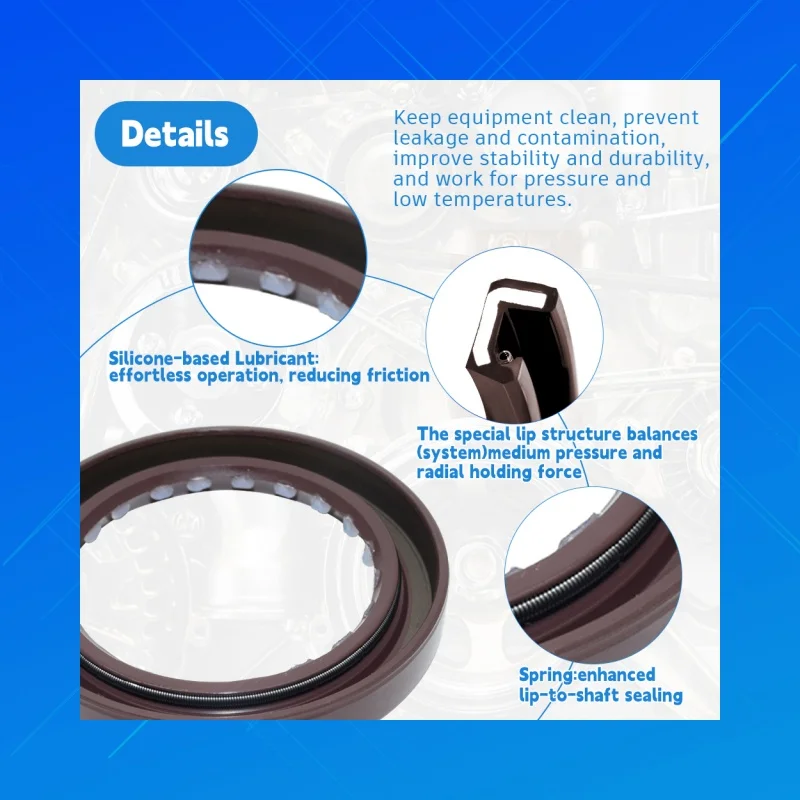 Sellos de aceite de goma de alta calidad DMHUI, estilo SEC, tamaño 50,8 x 72,238 x 9,525 mm, para motores PVG130, OEM TCM202843V