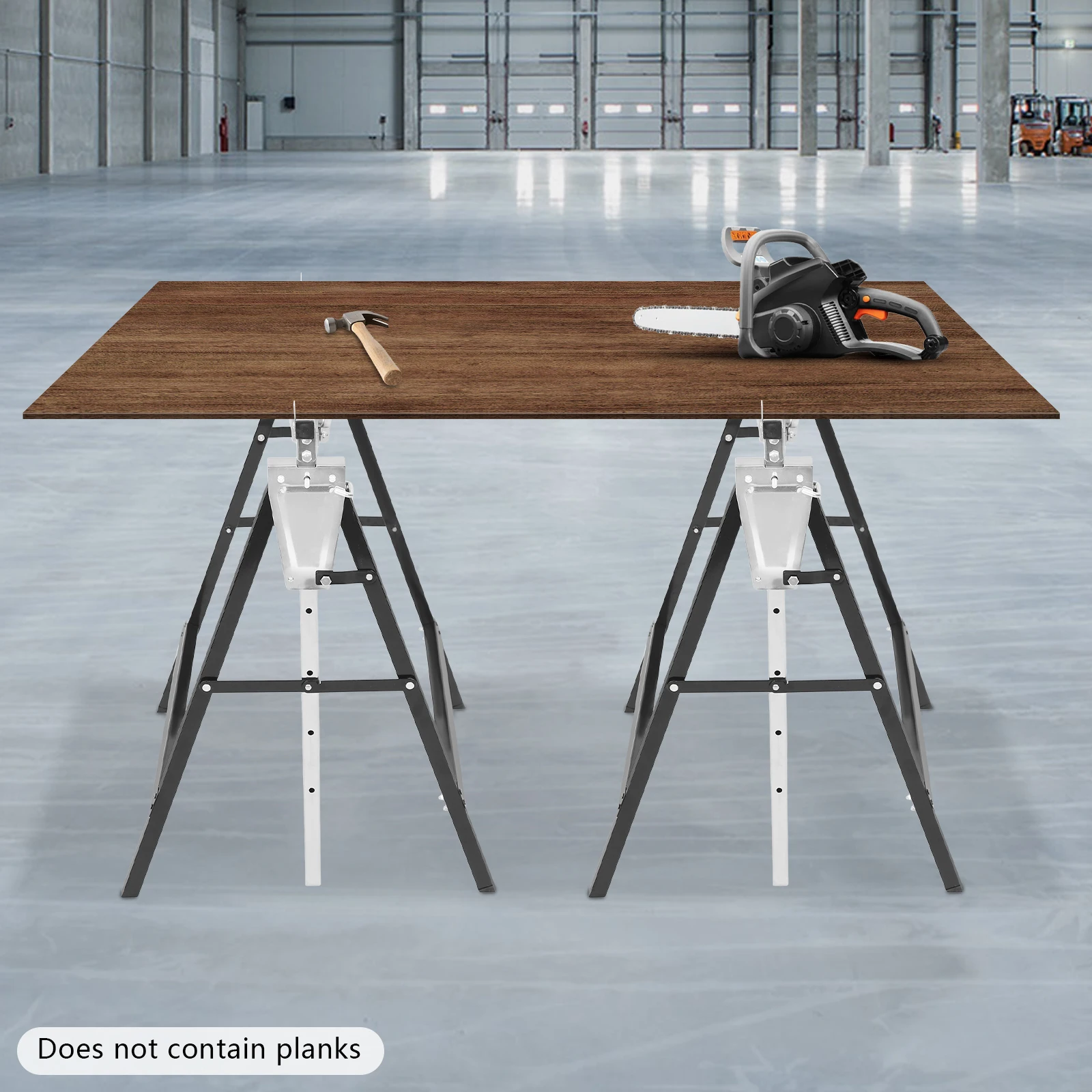 

Adjustable Height 79-130CM Herringbone Lifting Bracket Metal Saw Horse 2-Piece Folding Woodworking Workbench