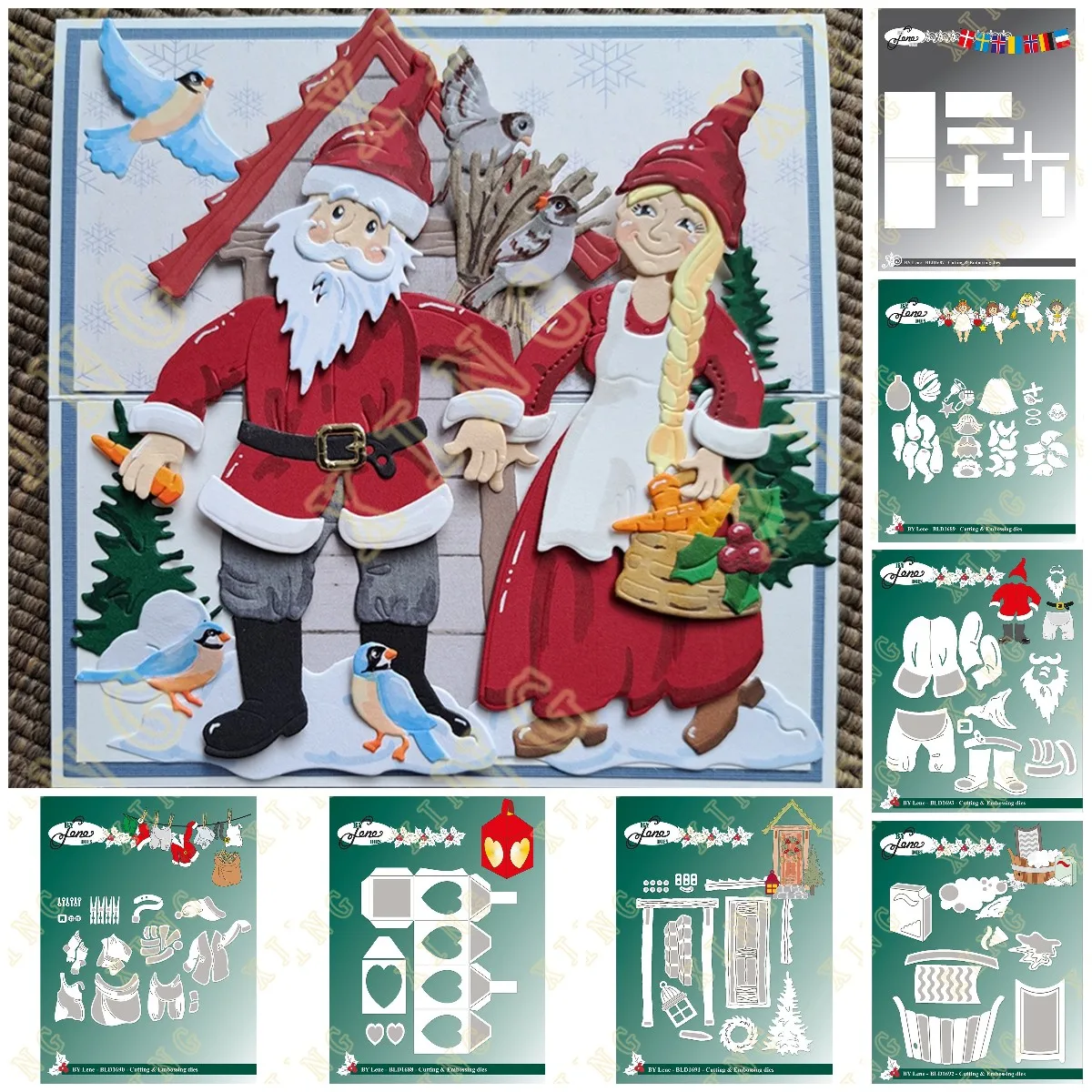 

New Christmas Door Lanterns Santa Claus Clothes Metal Cutting Dies Scrapbook Diary Decoration Stencil Embossing Template