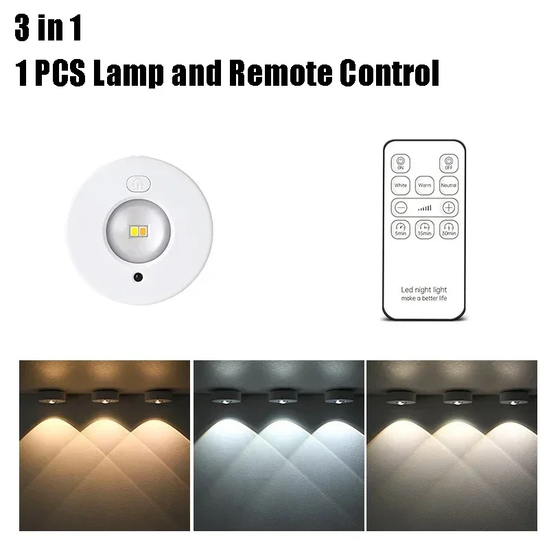 Led Nachtlampje Draadloze Kast Lamp Rgb 12 Kleur Afstandsbediening Type-C Oplaadbaar Voor Kamer Pad Kast Verlichting