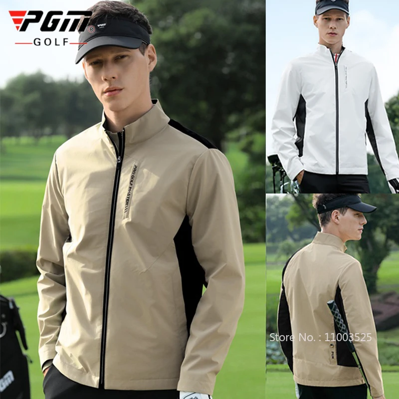 

PGM Golf Men's Long Sleeve Jacket Autumn Winter Warm Waterproof Golf Coat Male Full Zipper Fitness Windbreaker Golf Wear