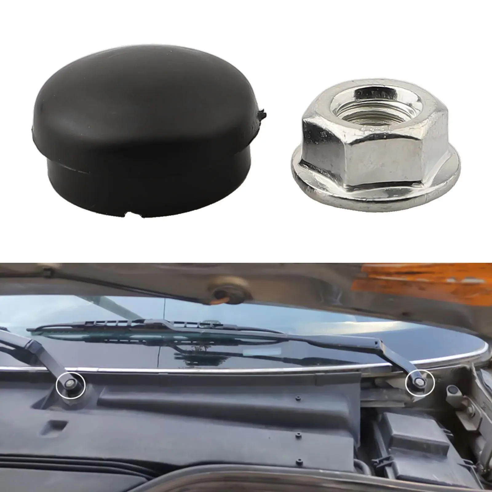 Nut Cap Set Windscreen Wiper Kit Bolt Cover Car Easy Installation High Reliability Rocker Stable For A4 1995-2019