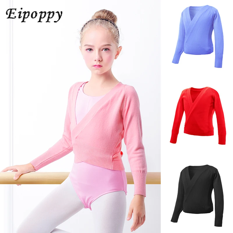 เสื้อสเวตเตอร์ถักสำหรับเด็กเล็กเด็กผู้หญิง, เสื้อโค้ทบัลเลต์ให้ความอบอุ่นสำหรับเต้นบัลเลต์ฤดูหนาวฤดูใบไม้ร่วง