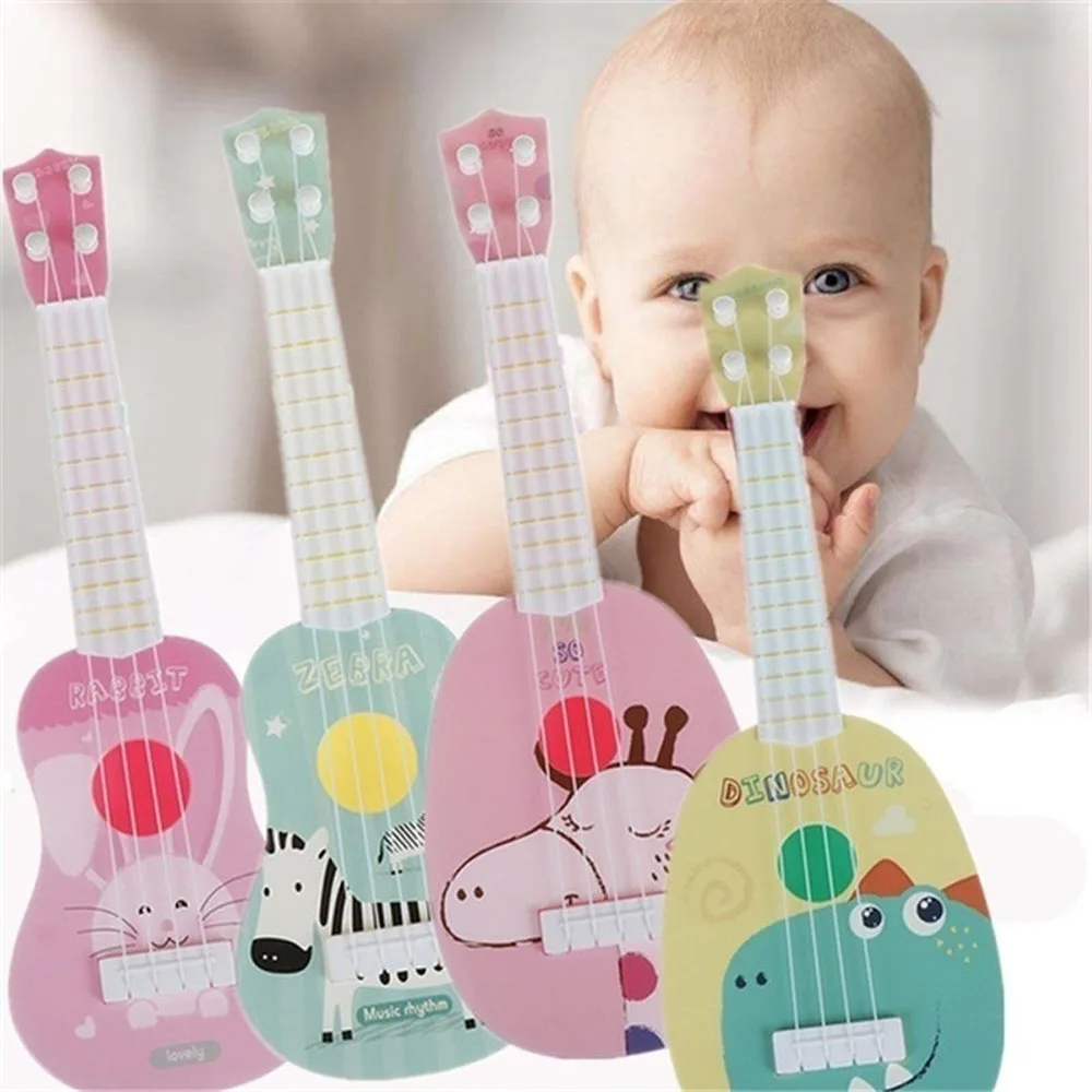 Instrument Onderwijs Cadeau Cartoon Dieren Patroon Mini Speelgoed Muziekinstrument Montessori Speelgoed Kinderen Gitaar Educatief Speelgoed