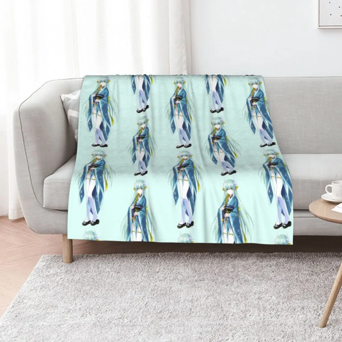 

Kiyohime Fate Go Throw Blanket Quilt Softest Plaid on the sofa Custom Blankets