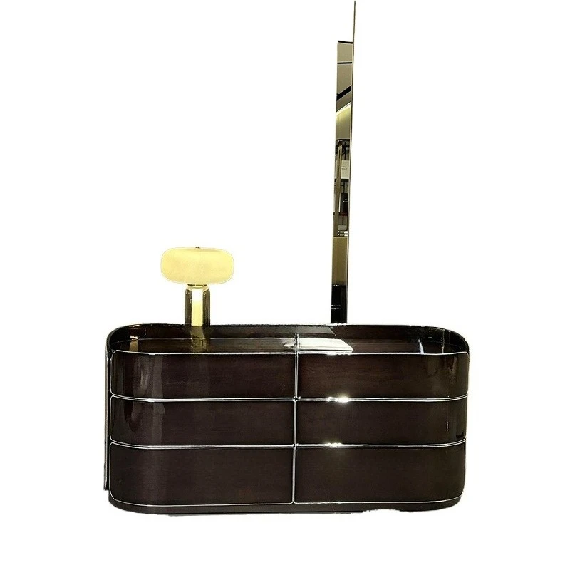 Light luxury dining side cabinet, luxury house, villa entry porch cabinet, solid wood bucket cabinet, designer storage cabinet