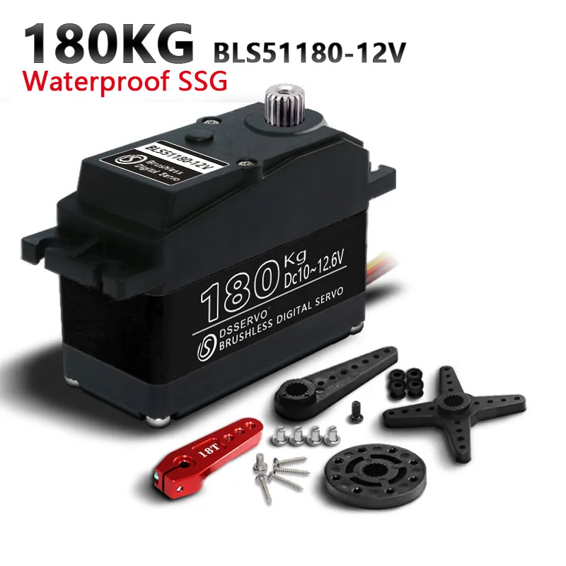 

180KG Servo BLS51180MG Black Semi-metal Large Torque Brushless Metal Servo