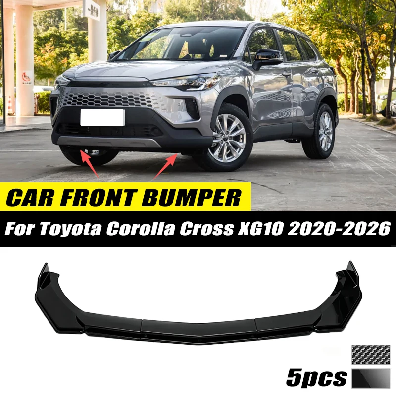 For Toyota Corolla Cross XG10 2020-2026 Front Bumper Lip Front Guard Spoiler High-quality ABS Material Body Kit Front Lip