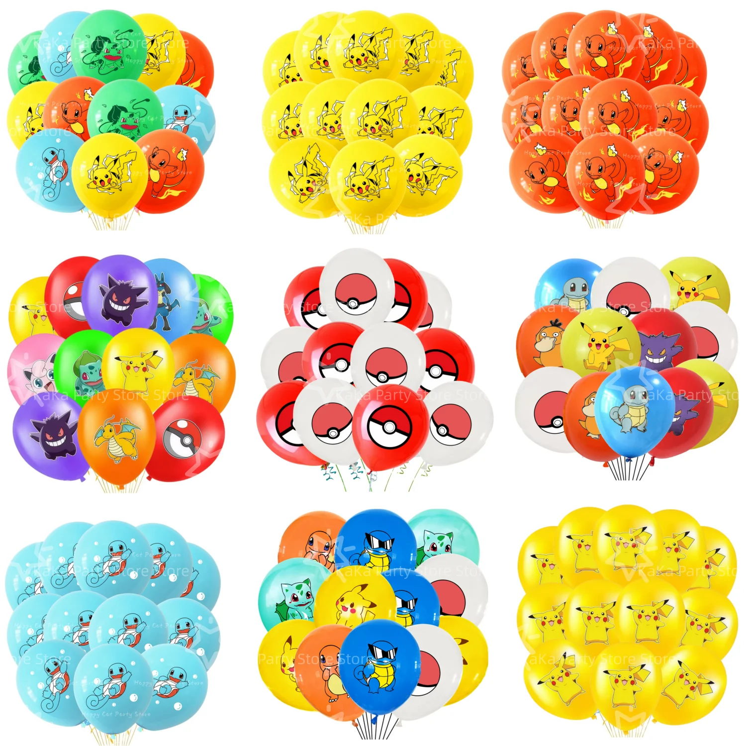 Pokeball-Luftballons, Geburtstagsparty-Dekoration, Cartoon-Bulbasaur-Charizard-Luftballon, Pokeball-Luftballon, Pokeball-Party-Geschenke und -Zubehör