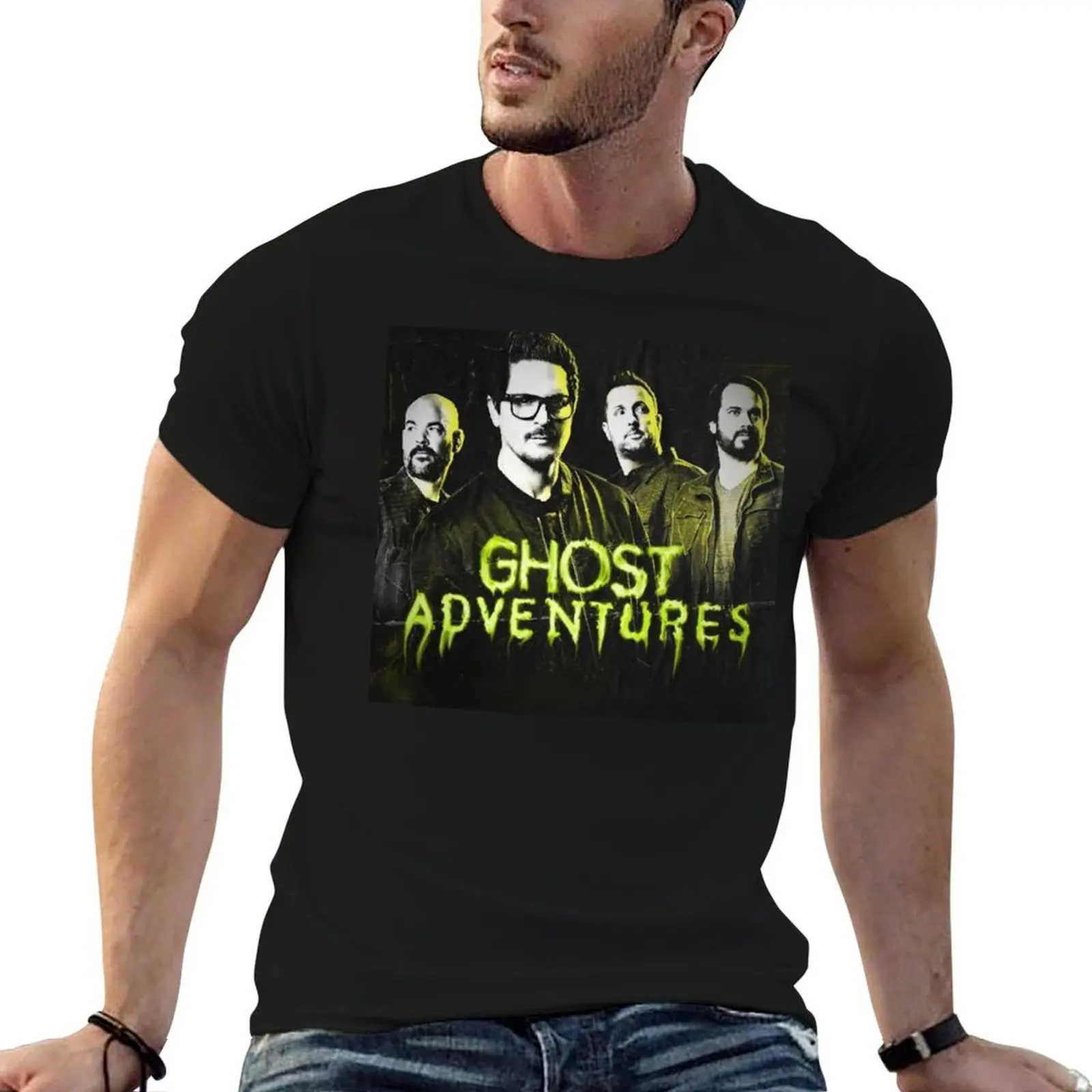 Ghost adventure toxic yellow goo T-Shirt cotton man t-shirts oversize t-shirts man funny t shirts for men