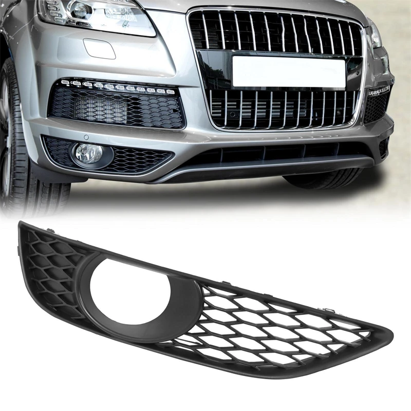 1Pair Car Left Right Front Fog Light Lamp Grille Grill Cover For Audi Q7 Sports 4L S-Line Bumper 2010-2015 4L0807675C 4L0807676C