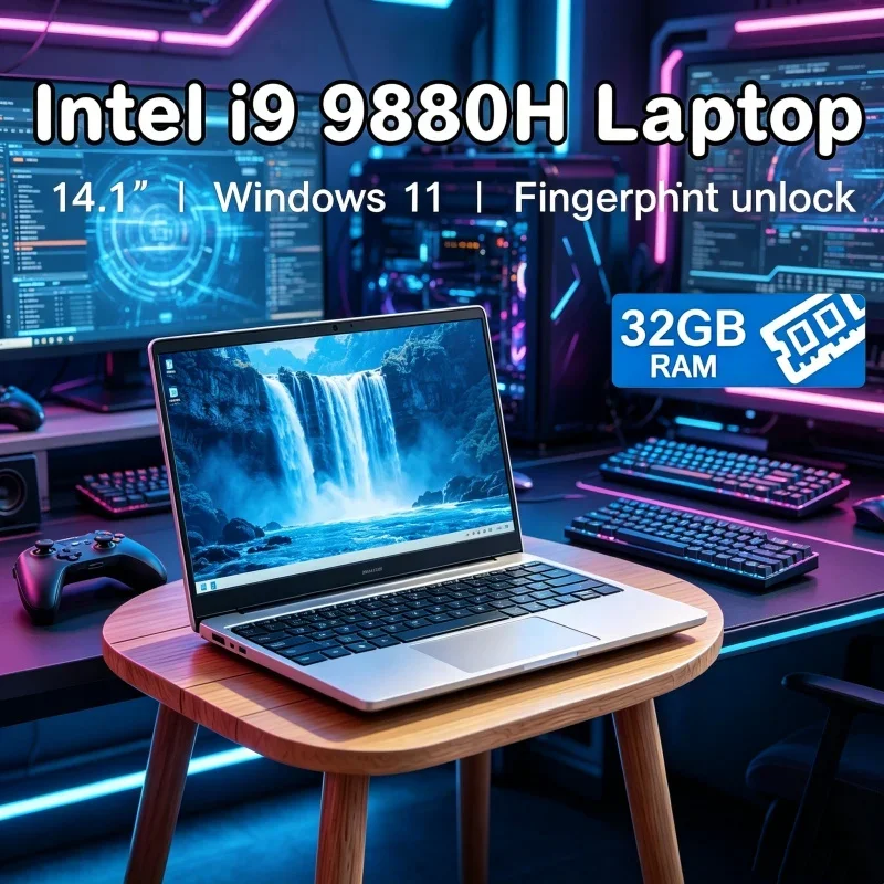 Notebook Scintillant 2026 Eminence Móvel 14.1" HD Intel Core I9-9880H RAM SSD Windows 11 de Borda Fina para Uso Diário