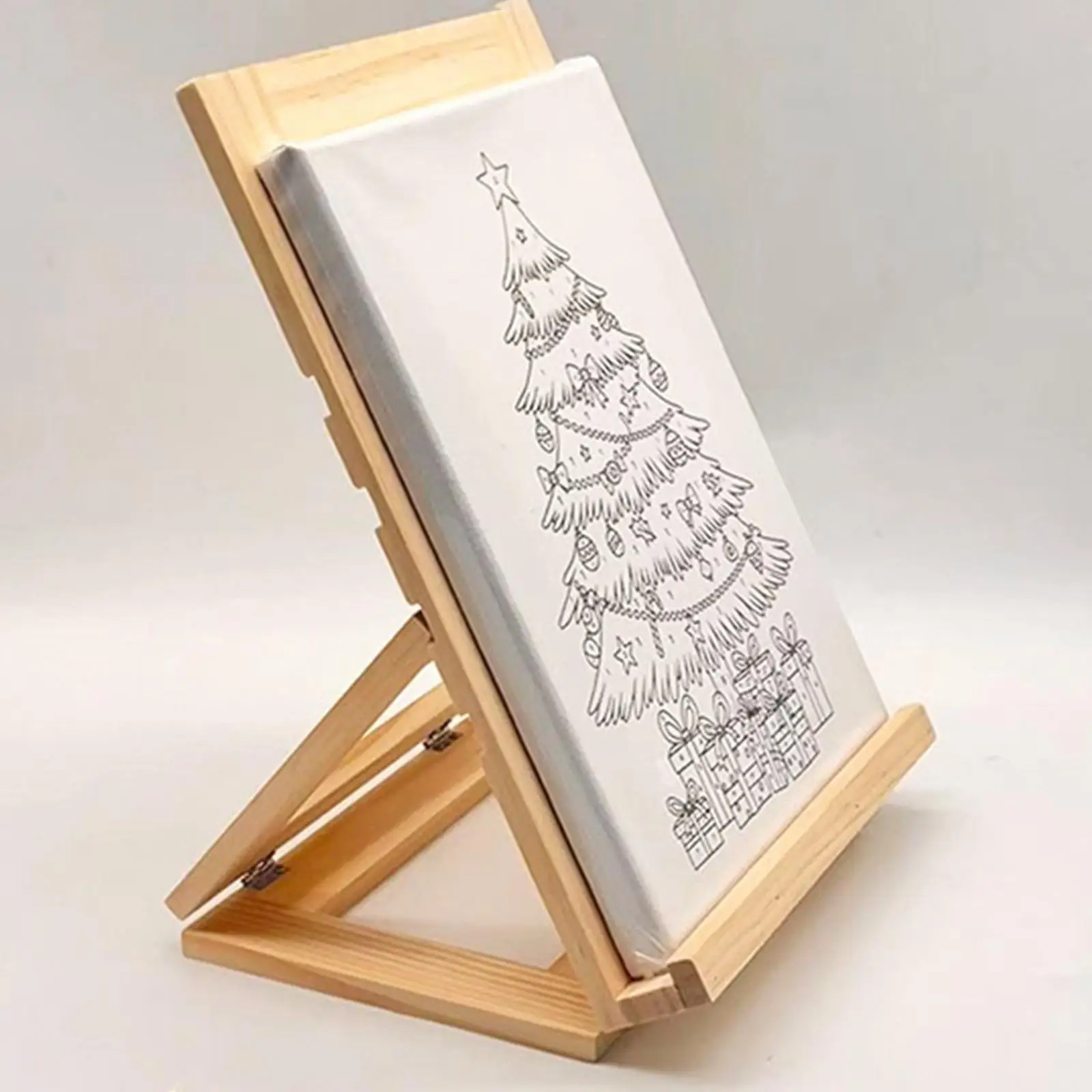 حامل حامل خشبي على سطح الطاولة مقاس 11.6 × 8.3 بوصة، احترافي قوي لعرض الفنون والصور المحمولة مع دعم الظهر