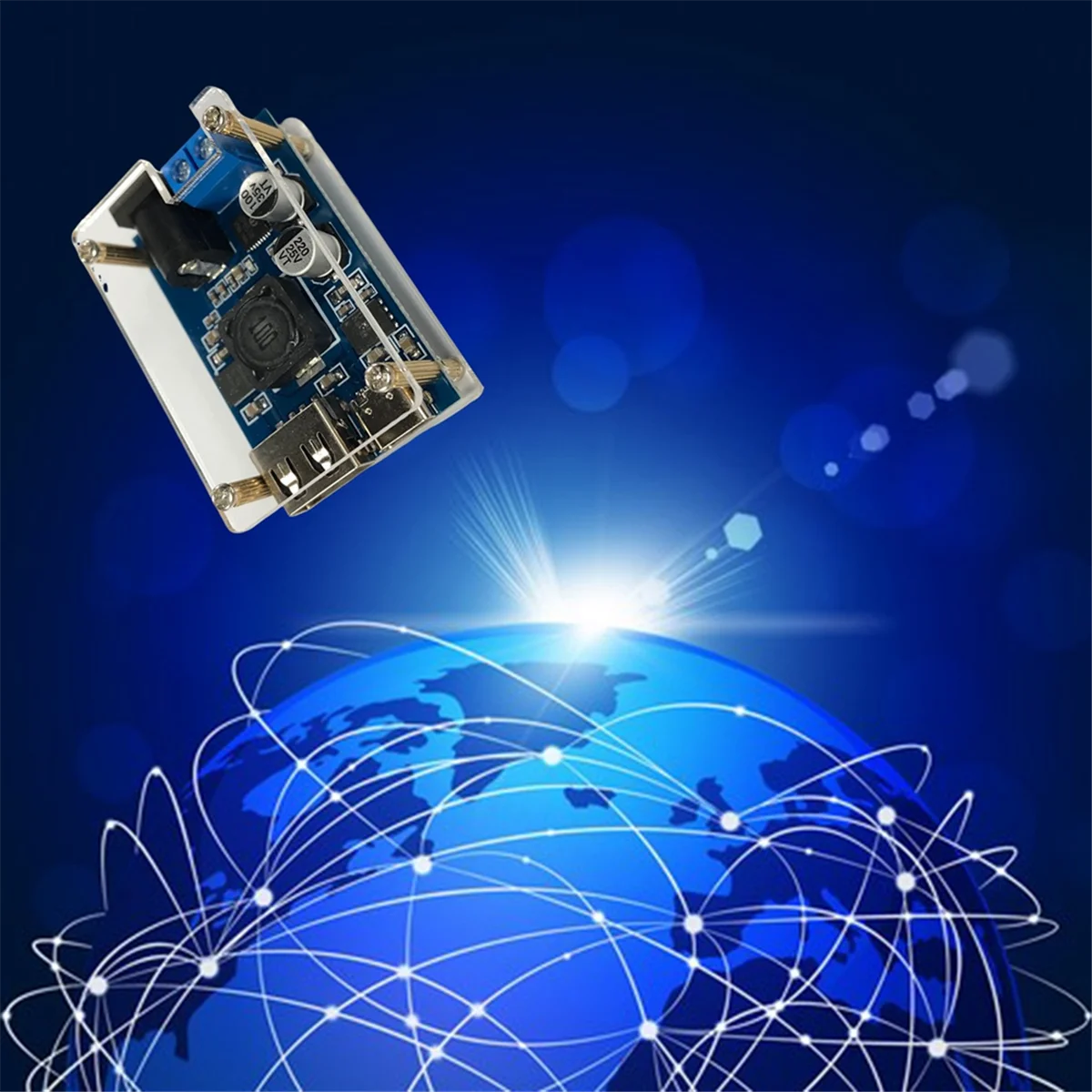 DC-DC voiture abaisseur vers QC3.0 Smartphone chargeur rapide PD3.0 multi-protocole 15V 20V Qualcomm avec boîtier en cristal Module-[SSR]