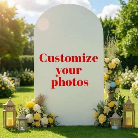 Customizable Arched Background Cloth Cover, Can Upload Your Favorite Pictures, Can Be Used for Birthdays, Weddings, and More