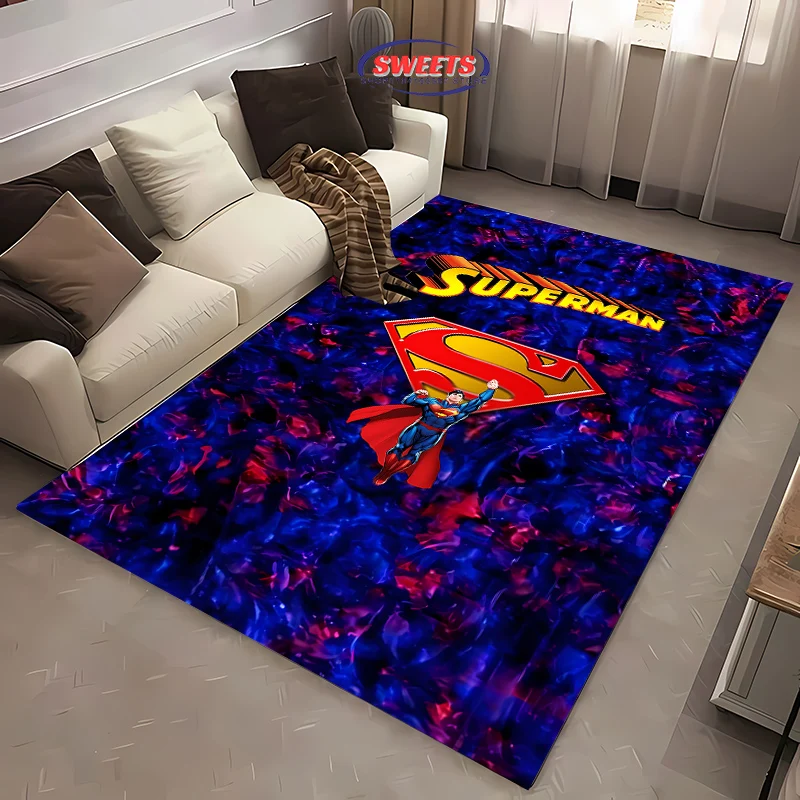 New! DC Superman Logo Carpet,Living Room and Bedroom Household Items, Children's Room Sofa Mat, Doormat Floor Anti-slip Rug,Gift