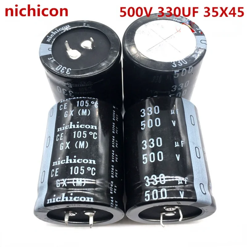 1PCS-20PCS 500V330UF 35X45 Nippon nichicon capacitor 330UF 500V High quality Original