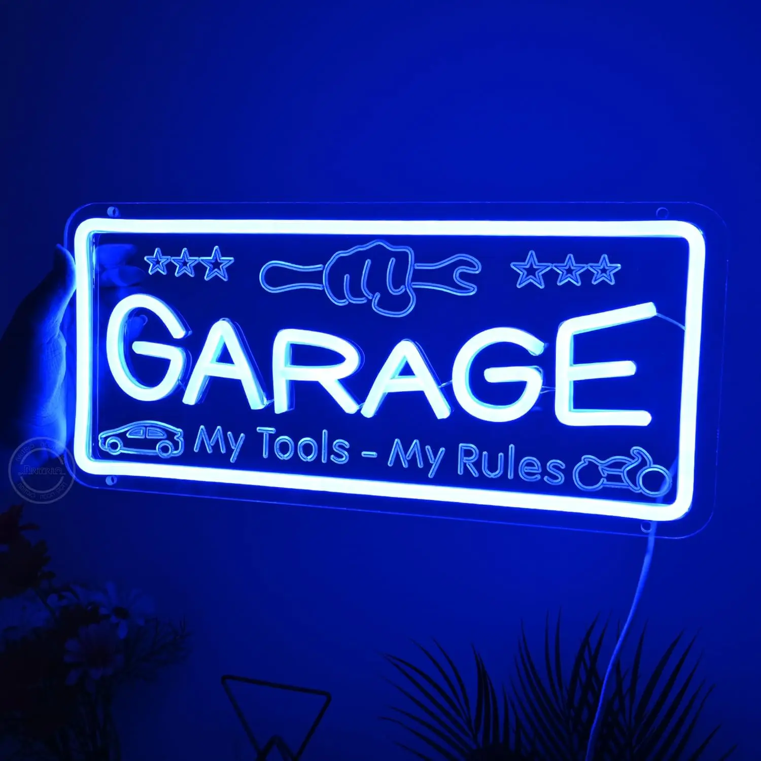 المرآب النيون تسجيل للرجل الكهف المرآب أداة غرفة متجر جدار الفن تسجيل الديكور عيد الأب عيد الميلاد هدية عيد ميلاد USB عكس الضوء #4