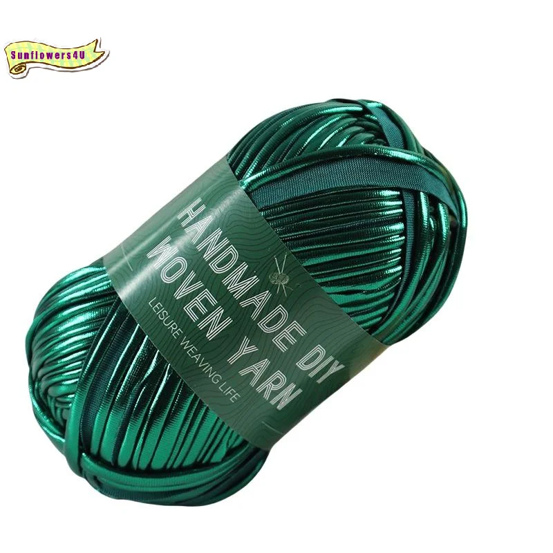Gloss Metallic Cloth Yarn 100g/Roll Glossy Imitation Leather for DIY Weaving Earphone Case Key Chain Craft Projects