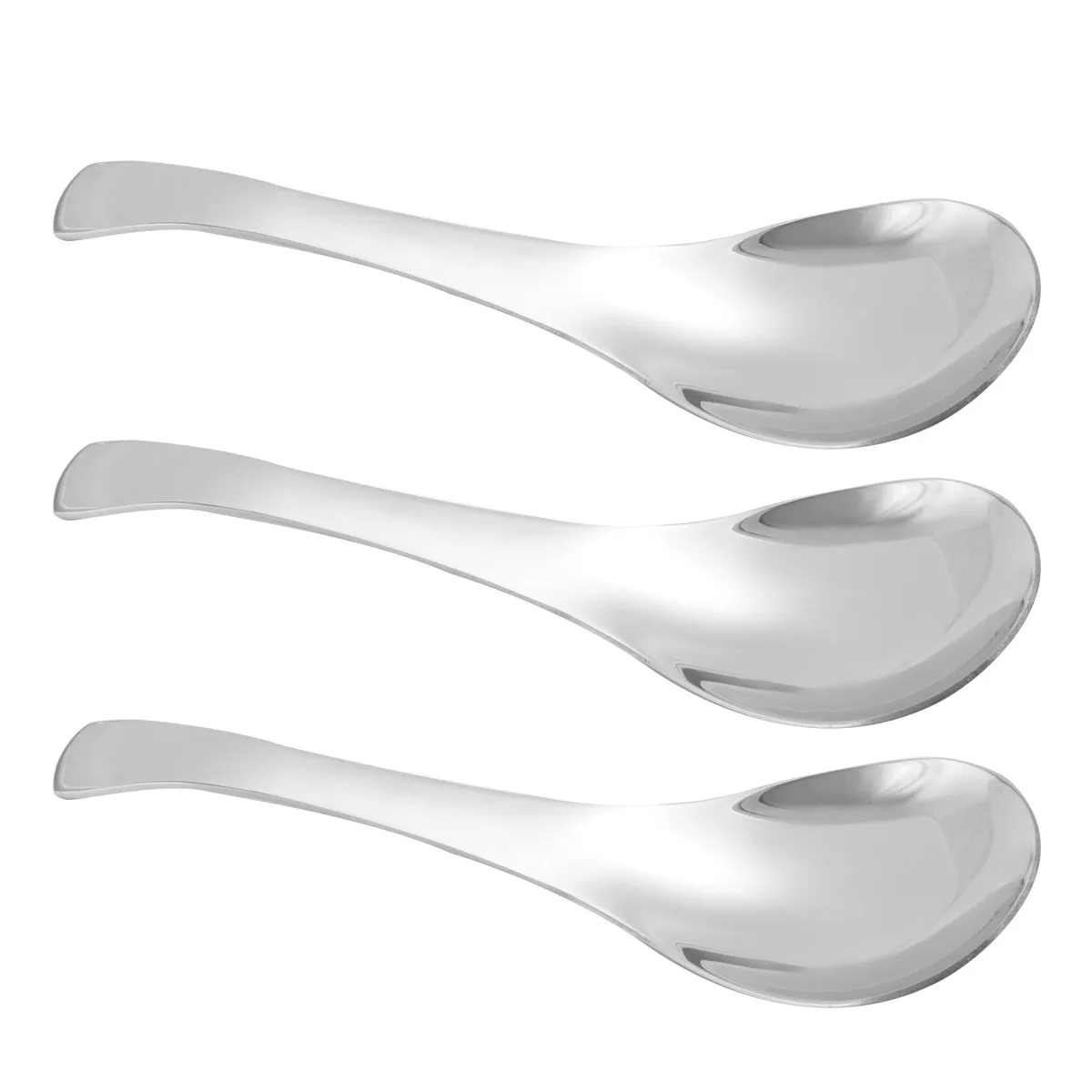Stainless Steel Thickened Meal Spoons 3pcs – Travel Kitchen Cutlery Set Dishwasher Safe