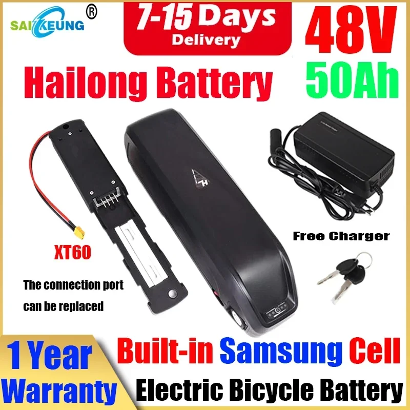 Hailong 2000w 1000w 48v 40ah 60ah Bateria Para Bike Eletrica E Bike Akku 72v 30ah 52v Batterie Velo 20ah24ah50ah Lithium Battery